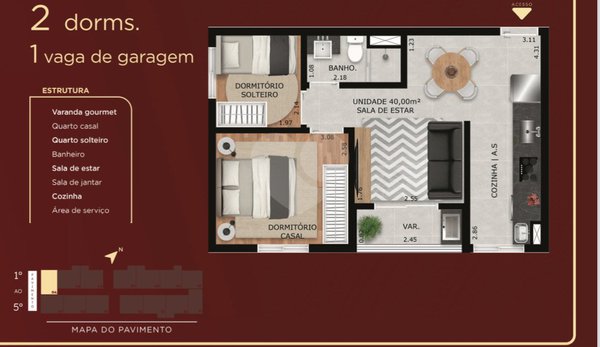 Apartamento 40m² 3