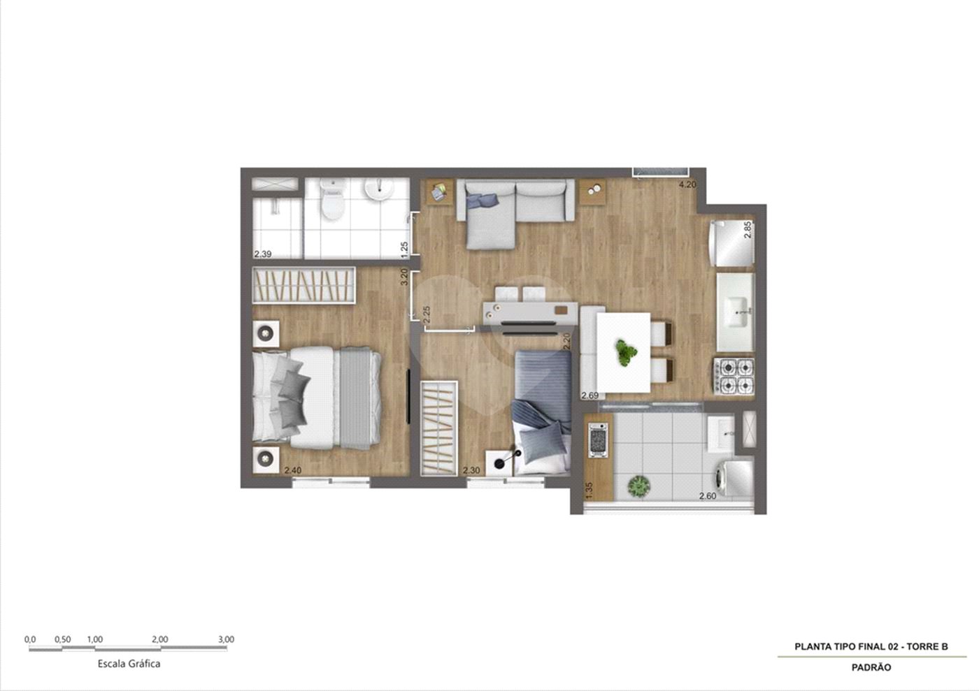 Apartamento à venda com 2 quartos, sendo 1 suíte, em Campo Grande, São Paulo, SP