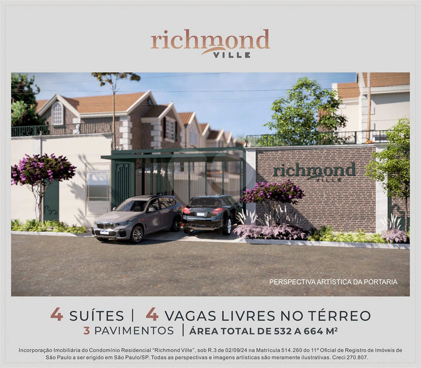 Casa à venda com 4 suítes no condomínio Richmond Ville, São Paulo - SP