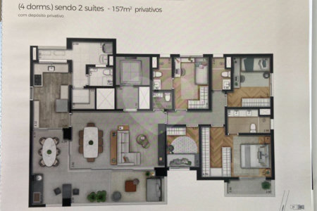 Apartamento à venda com 4 quartos, sendo 3 suítes, em Vila Anastácio, São Paulo, SP
