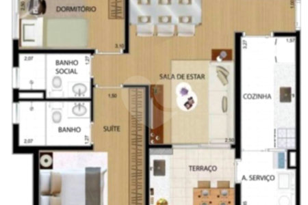 Apartamento à venda Vila Gumercindo - 2 dormitórios, 1 suíte, 1 vaga