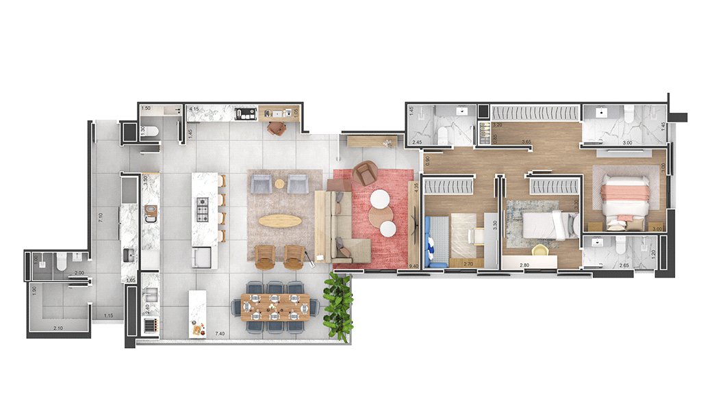 Apartamento à venda com 4 quartos, sendo 2 suítes, em Condomínio Residencial e Comercial Fazenda Santa Petronilla, Bragança Paulista, SP