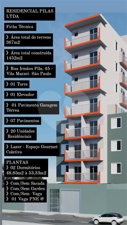 Apartamento à venda com 2 quartos em Vila Mazzei, São Paulo, SP