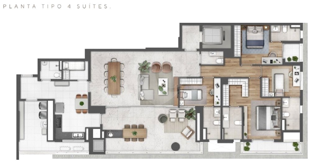 Apartamento à venda com 4 suítes em Brooklin Paulista, São Paulo, SP