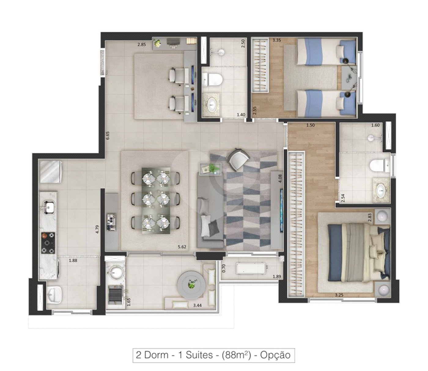 Apartamento à venda com 2 quartos, sendo 1 suíte, no Centro, Sorocaba, SP
