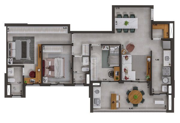 Apartamento 99m² 3