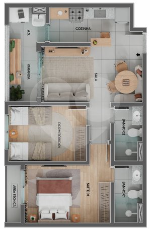 Apartamento 57m² 1