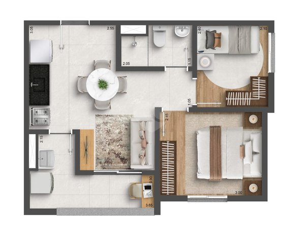 Apartamento 39m² 6