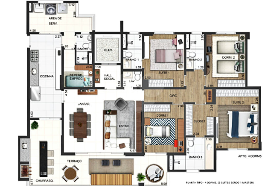 Apartamento à venda com 4 quartos, sendo 2 suítes, em Santana, São Paulo, SP