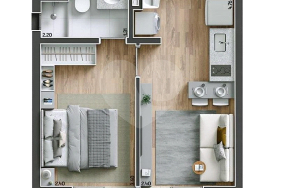 Apartamento à venda com 1 quarto em Ipiranga, São Paulo, SP