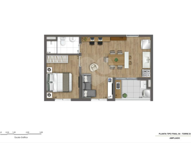 Apartamento à venda com 2 quartos, sendo 1 suíte,  em Campo Grande, São Paulo, SP