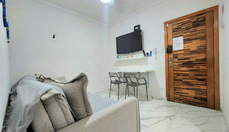 Apartamento mobiliado próximo da praia com 1 dormitório à venda, 32 m² por R$ 390.000 - Embaré - Santos/SP