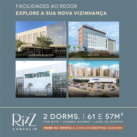 Apartamento à venda com 2 quartos, sendo 1 suíte, em Parque Campolim, Sorocaba, SP