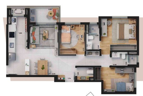 Apartamento 92m² 1