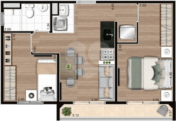 Apartamento 41m² 4
