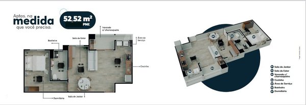 Apartamento 52m² 2