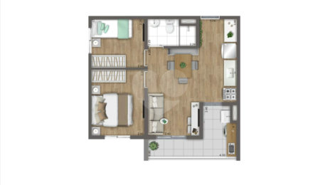 Apartamento à venda com 2 quartos, sendo 1 suíte,  em Campo Grande, São Paulo, SP