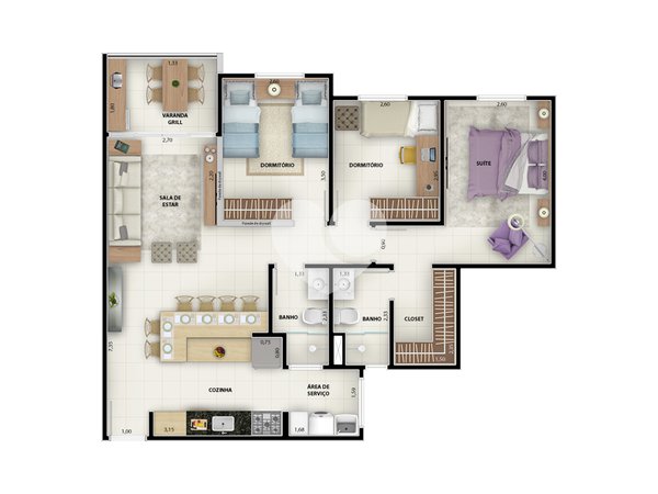 Apartamento 85m² 2