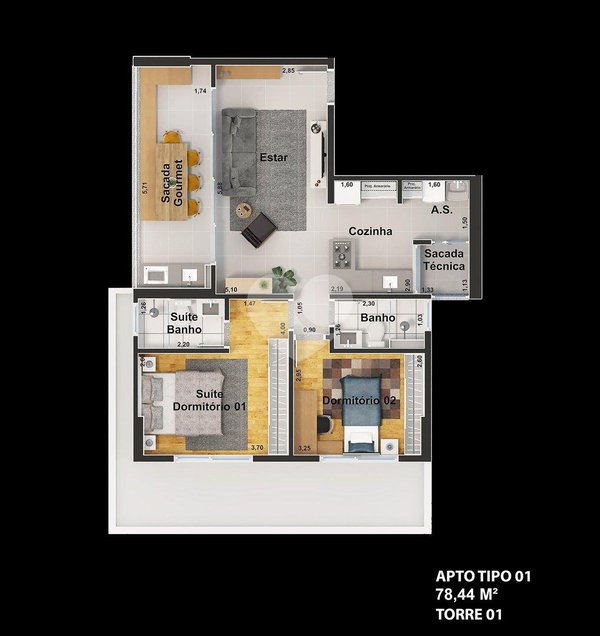 Apartamento 78m² 1