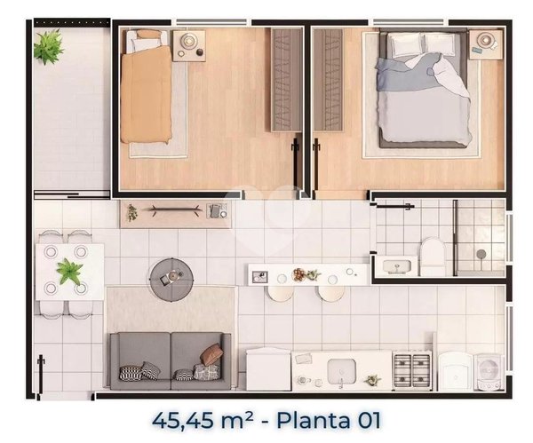 Apartamento 45m² 1