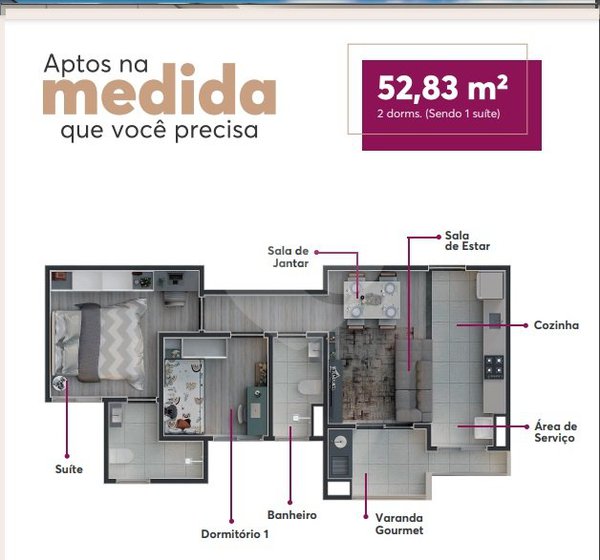 Apartamento 52m² 1