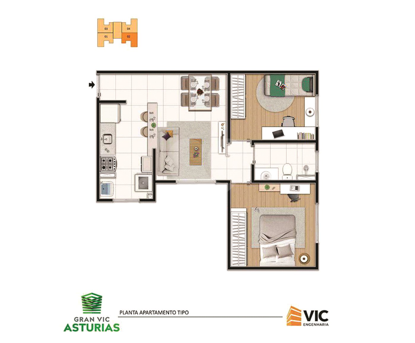 Apartamento à venda com 2 quartos em Jardim Guarujá, Sorocaba, SP