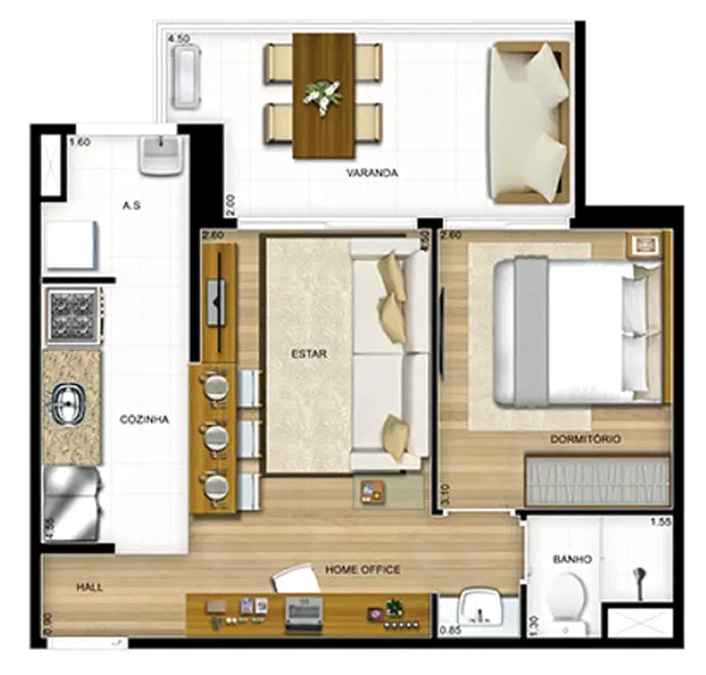 Apartamento à venda com 1 quarto em Vila Andrade, São Paulo, SP
