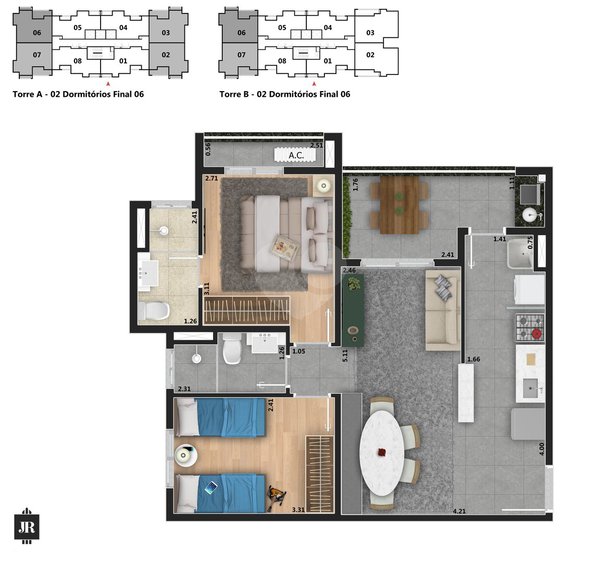 Apartamento 52m² 3