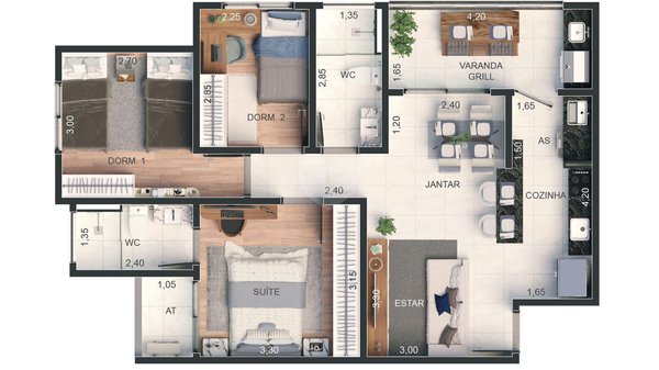 Apartamento 75m² 1