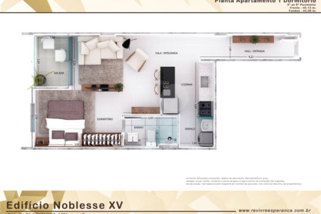 Apartamento Studio a venda no Edifício Noblesse XV de Novembro São Carlos