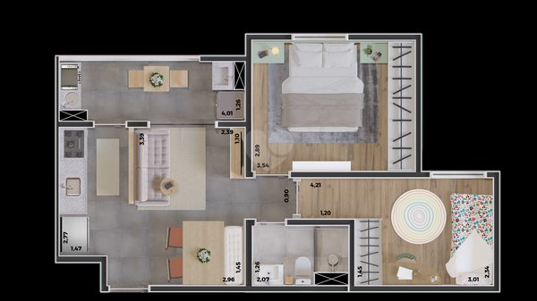 Apartamento 47m² 1