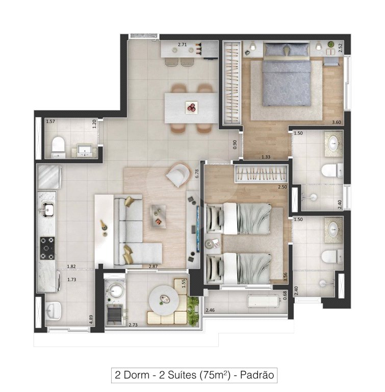 Apartamento à venda com 2 quartos, sendo 1 suíte, no Centro, Sorocaba, SP