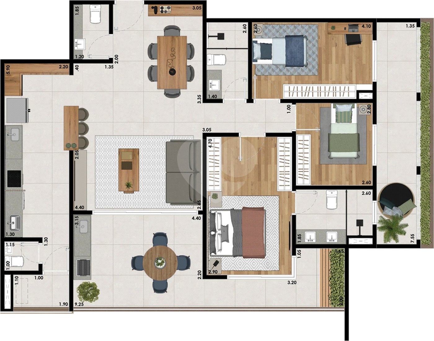 Apartamento à venda com 3 quartos, sendo 1 suíte, em Pinheirinho, Vinhedo, SP