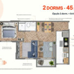 45m² - 2 dorm / 1 vaga