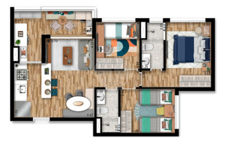 Apartamento à venda com 3 quartos, sendo 1 suíte, em Vila Andrade, São Paulo, SP