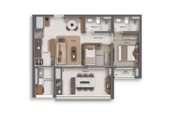 Apartamento 68m² 3