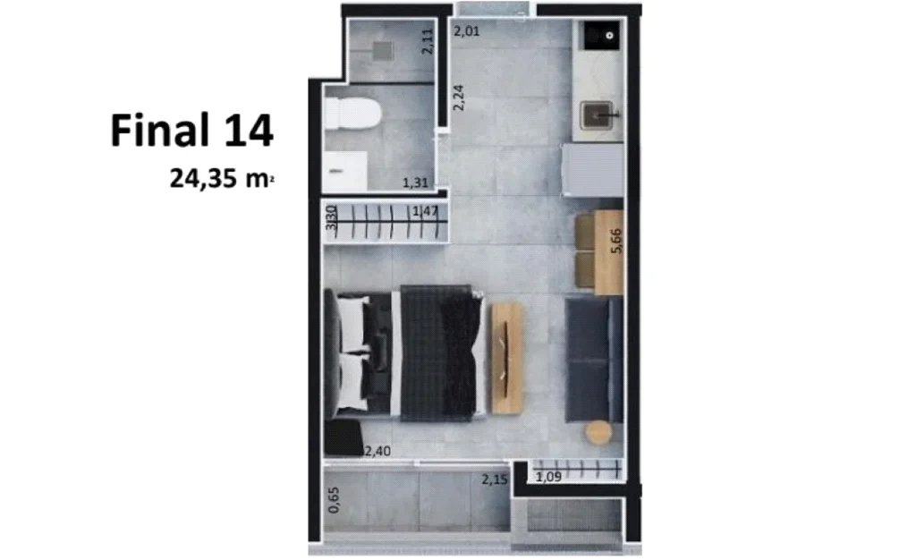 Apartamento à venda com 1 quarto em Pinheiros, São Paulo, SP