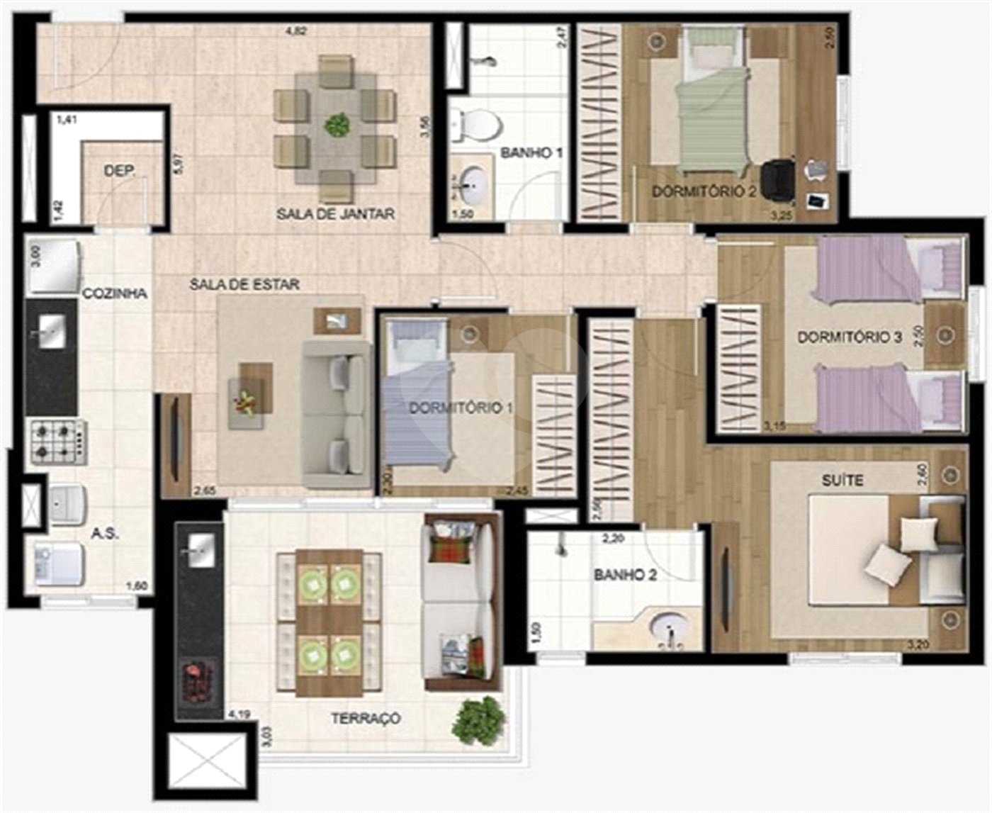 Apartamento à venda com 4 quartos, sendo 1 suíte, em Jardim Flor da Montanha, Guarulhos, SP