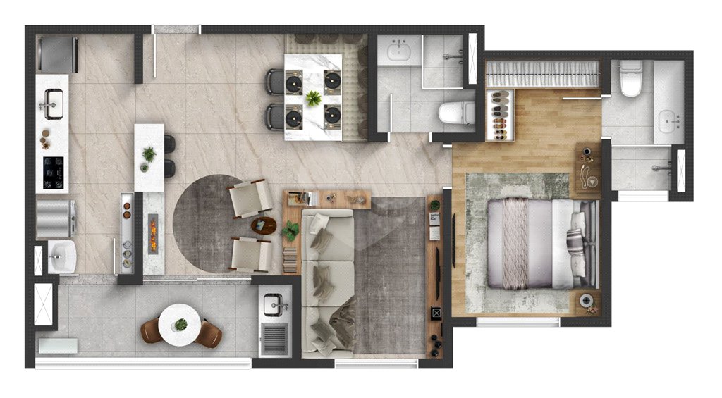 Apartamento à venda com 2 quartos, sendo 1 suíte, em Vila Espírito Santo, Sorocaba, SP