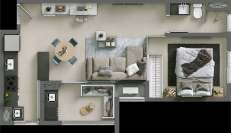 Apartamento à venda com 1 quarto em Além Ponte, Sorocaba, SP