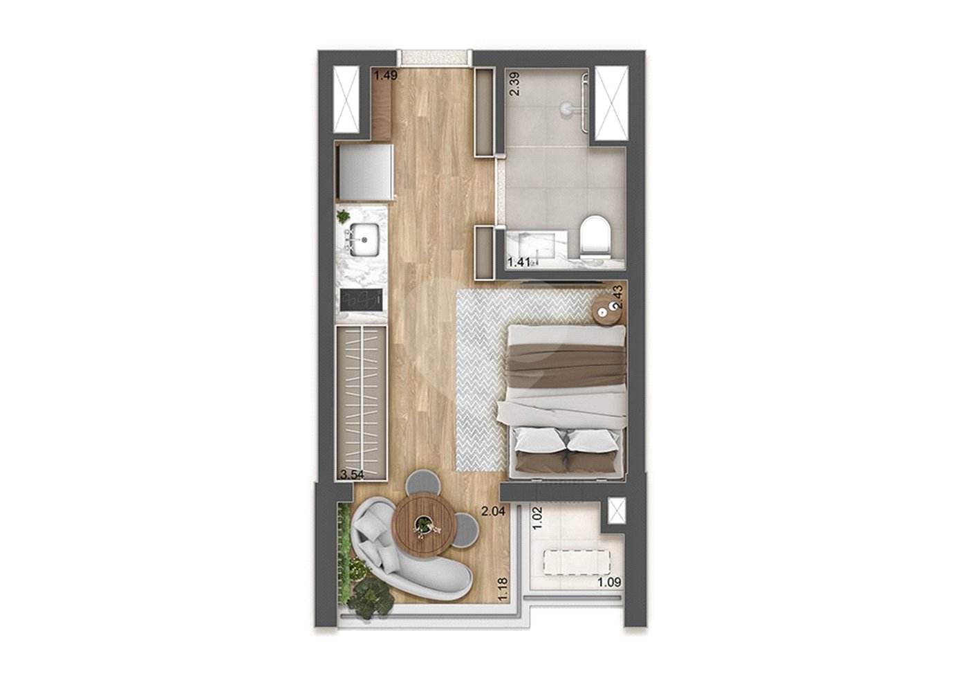 Apartamento à venda com 1 quarto em Vila Clementino, São Paulo, SP