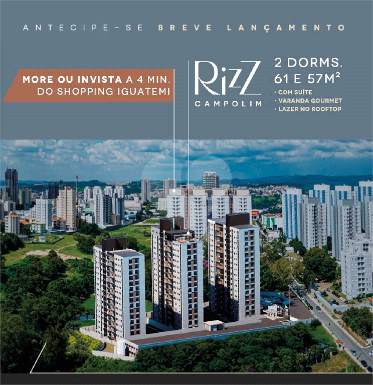 Apartamento à venda com 2 quartos, sendo 1 suíte, em Parque Campolim, Sorocaba, SP