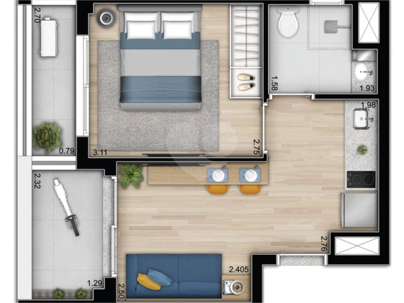 Apartamento à venda com 1 quarto em Consolação, São Paulo, SP