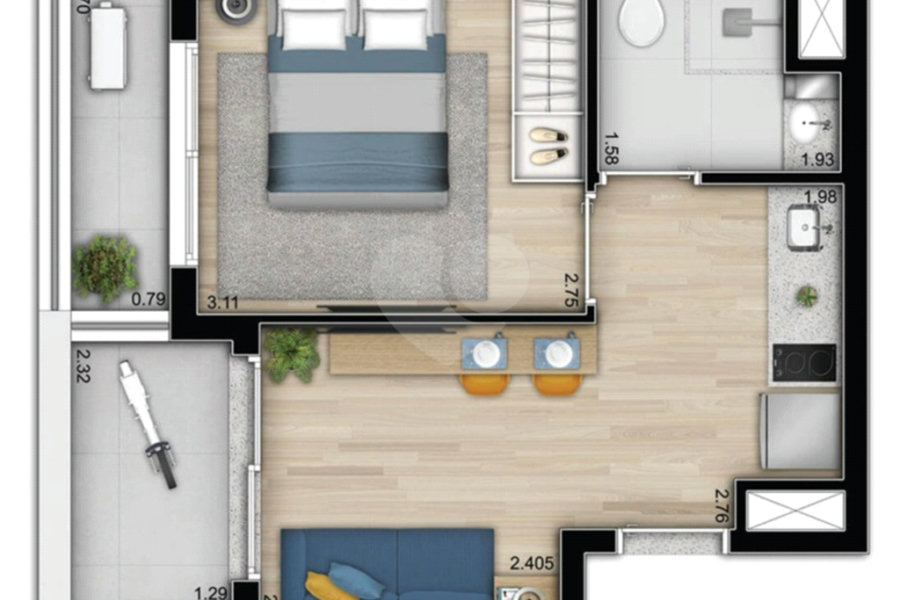 Apartamento à venda com 1 quarto em Consolação, São Paulo, SP