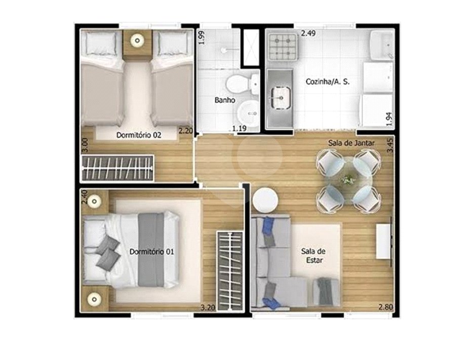 Apartamento à venda com 2 quartos em Jardim Albertina, Guarulhos, SP