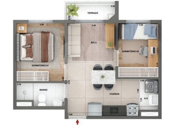 Apartamento 36m² 2