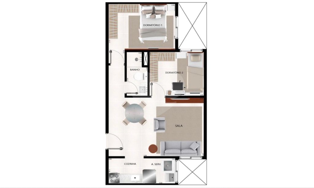 Apartamento à venda com 2 quartos em Vila Guilhermina, São Paulo, SP