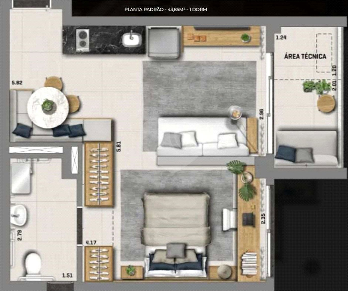 Studio mobiliado e equipado – Vila Mariana / Metrô Vila Mariana 22m2