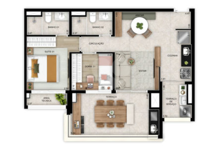 Apartamento à venda com 2 quartos, sendo 1 suíte, em Tatuapé, São Paulo, SP