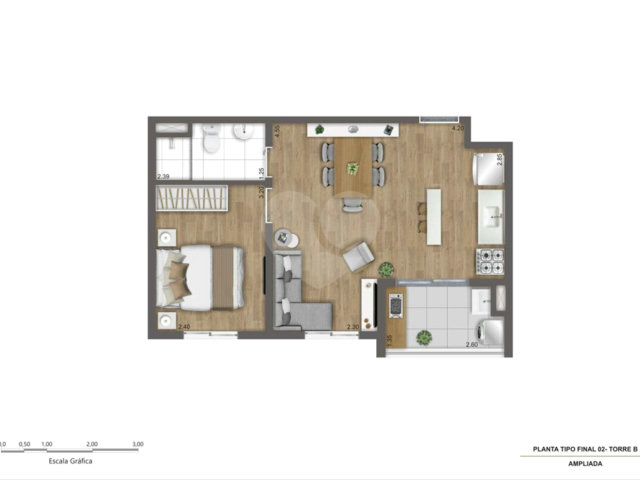 Apartamento à venda com 2 quartos, sendo 1 suíte,  em Campo Grande, São Paulo, SP
